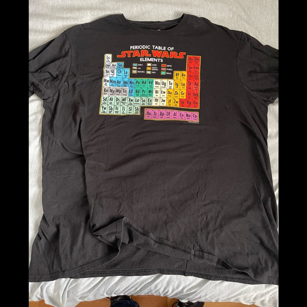 3 for $20 Star Wars periodic table of characters t shirt